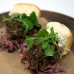Roast beef sliders with caramelized onions
